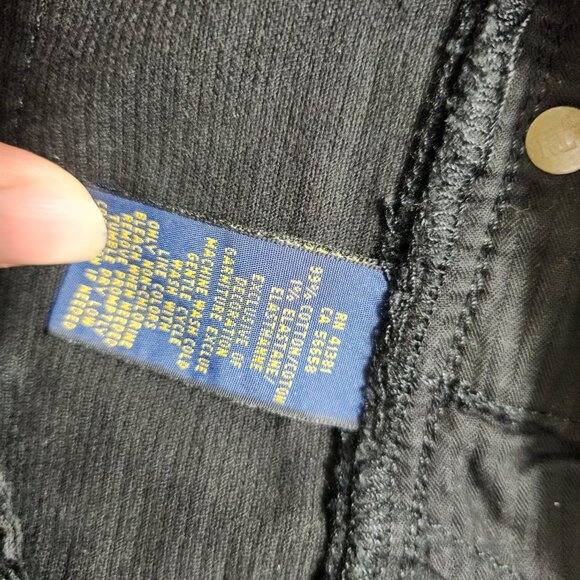 Polo Ralph Lauren Corduroy Stretchy Slim Pants Black Women's Size 10 - Picture 14 of 14